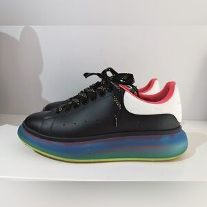 Alexander McQueen Shoes - White and Black with Multicolor Sole